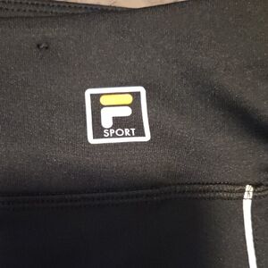 Fila Black Capris with White and Yellow Accents